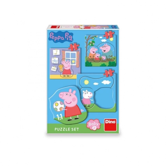 Dino bébi puzzle peppa malac és családja 3 az 1-ben