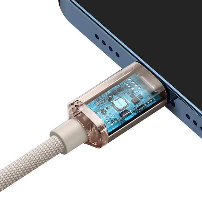 Baseus crystal shine usb-c kábel 20w, 2m (rózsaszín)