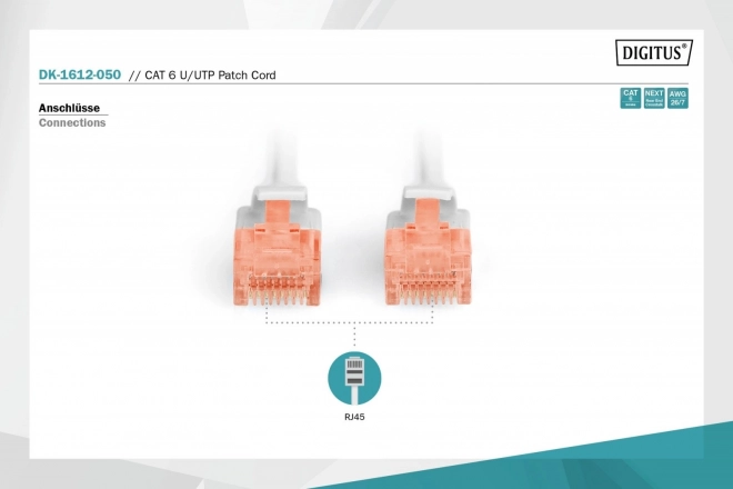 Digitus U/UTP Kat6 5m Ethernet kábel szürke