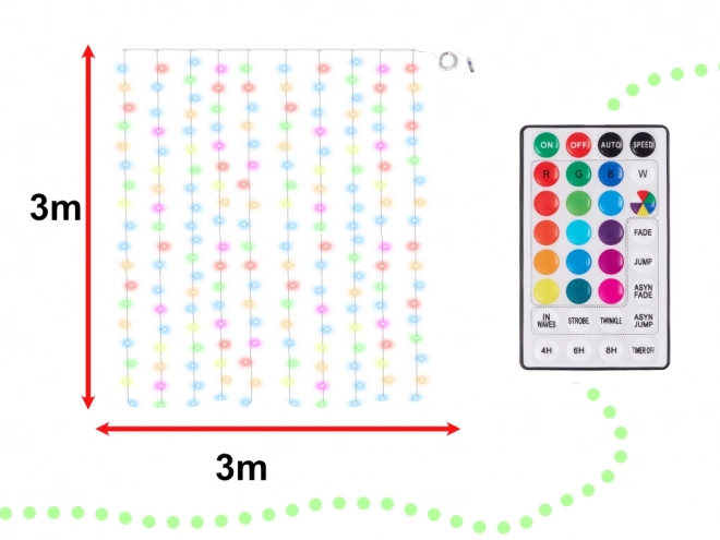 Led függöny világítással és távirányítóval