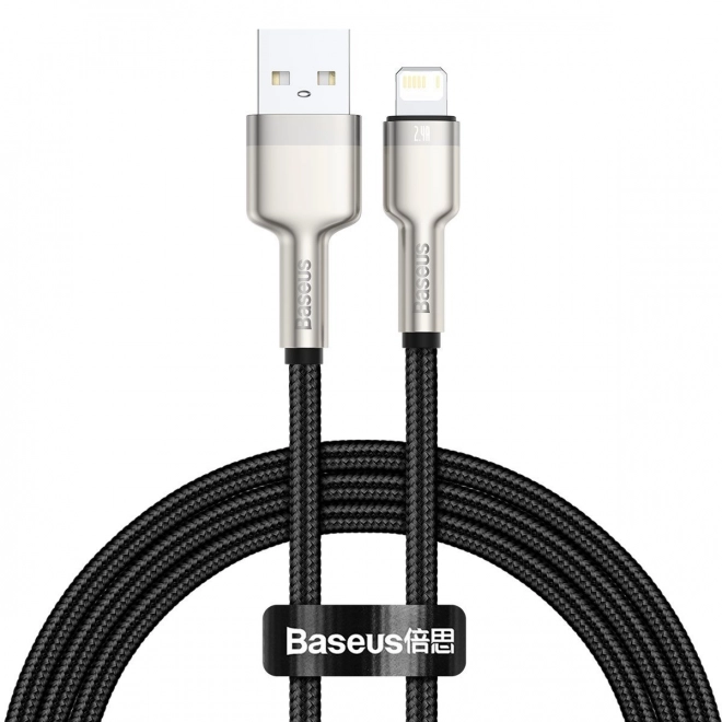 usb kábel lightning Baseus Cafule, 2,4A, 1m (fekete)