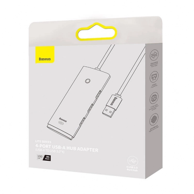 Baseus Lite sorozatú 4 az 1-ben USB hub (fekete)