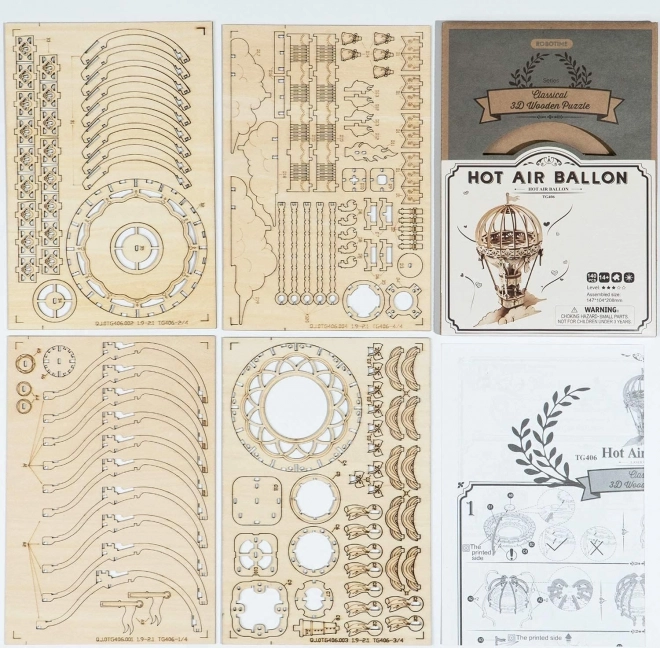 RoboTime fa 3D puzzle hőlégballon