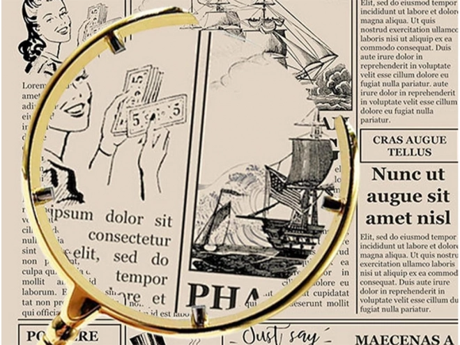 Arany kézi olvasó nagyító 6x nagyítással