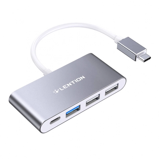 Lention 4 az 1-ben USB-C elosztó szürke