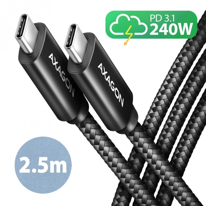 Usb-c - usb-c kábel 2.5m, 240w gyorstöltés