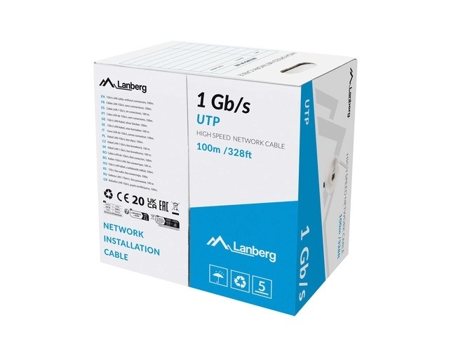 Lanberg LAN kábel UTP 1Gb/s szürke 100m