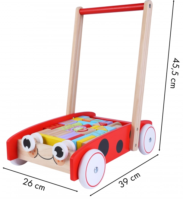 Fa bébitaxi járássegítő ECOTOYS építőkockákkal