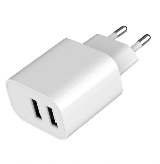 Fehér dupla portos USB töltő 2.4A