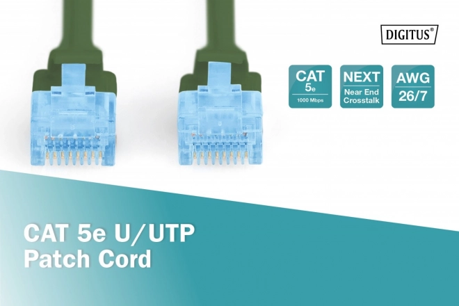 Patch Cord U/UTP Kategória 5e 3 m Zöld