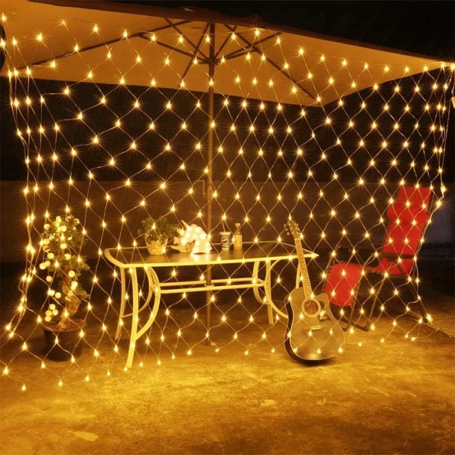 Fényfüzér LED háló 3m x 2m melegfehér
