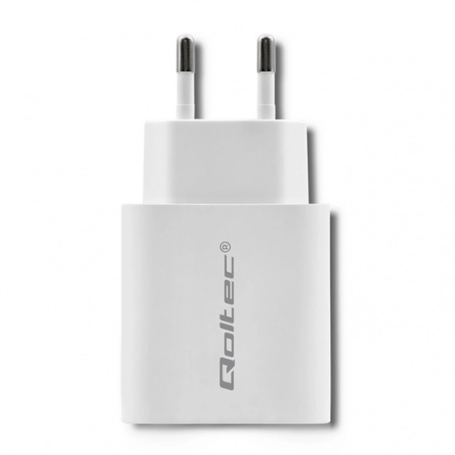 Hálózati töltő 18W USB-C PD, USB QC 3.0 fehér