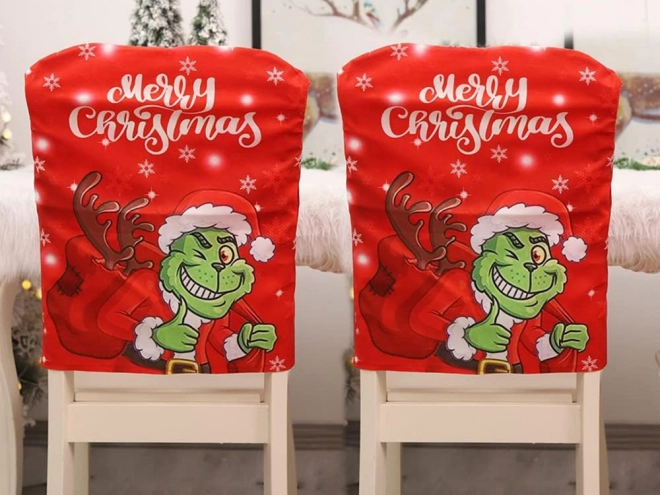 Karácsonyi dekoratív szék huzat GRINCH háttámlára