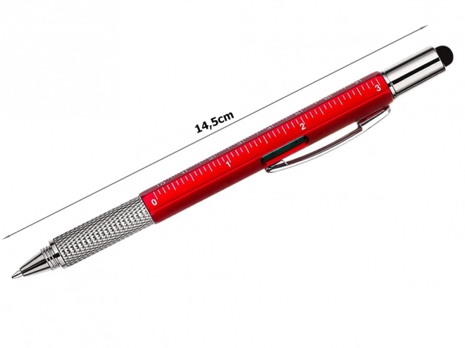 Multifunkcionális toll csavarhúzó multitool 6 az 1-ben vízmérték klipsz