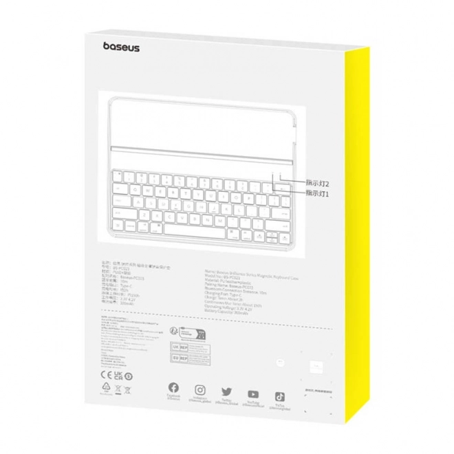 Baseus Brilliance mágneses billentyűzetes tok 10,2"