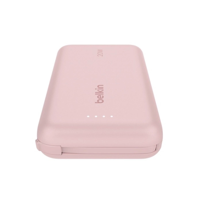 PowerBank BoostCharge 10 000 mAh 20W beépített C-kábel rózsaszín