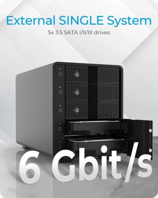 Házzal 5x 3,5" HDD SATA
