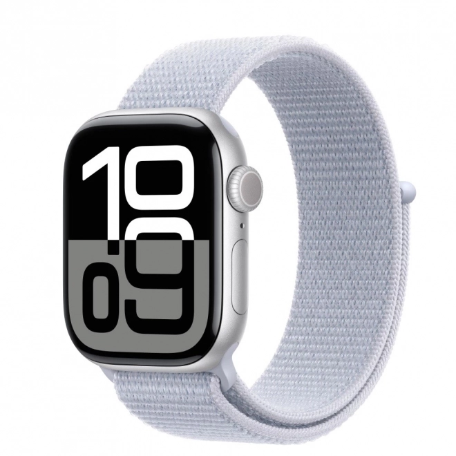 Apple Watch Series 10 GPS - 42 mm ezüst alumínium burok, kék felhő sportpánt