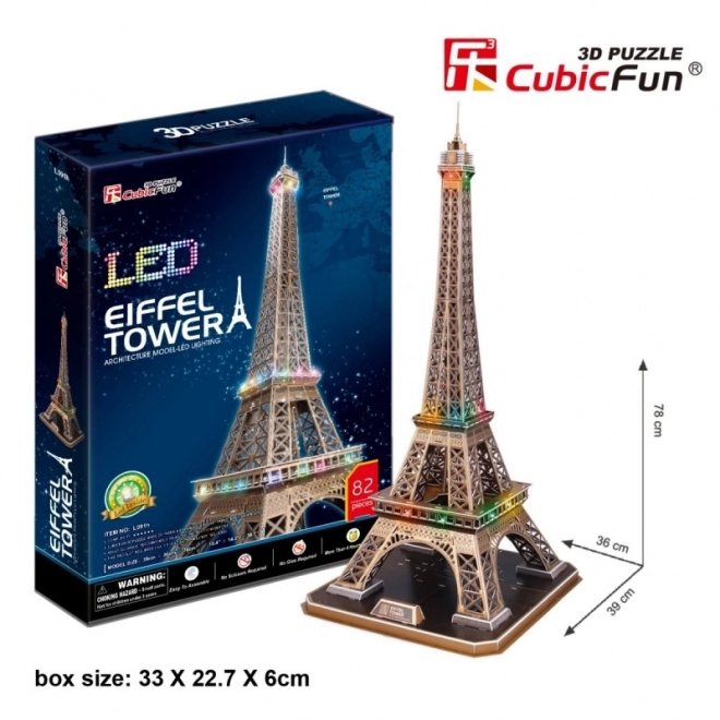 3D Eiffel-torony világító puzzle