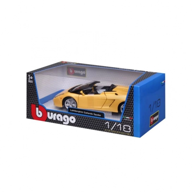 Bburago lamborghini gallardo spyder fémmodell sárga 1:18