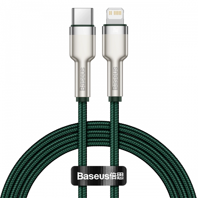 Baseus Cafule zöld USB-C Lightning kábel 1m