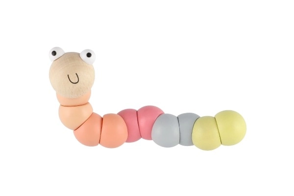 Színes fa hernyó 16 cm