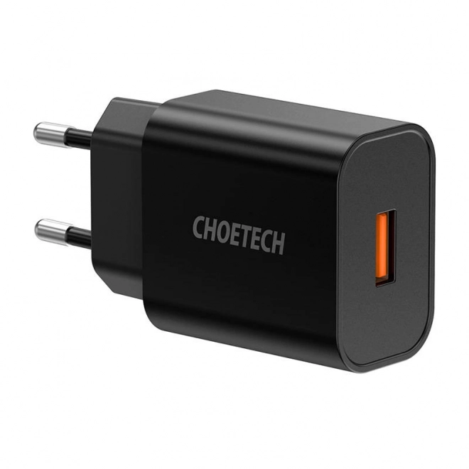 Gyors töltő Choetech USB-A 18W - Fekete