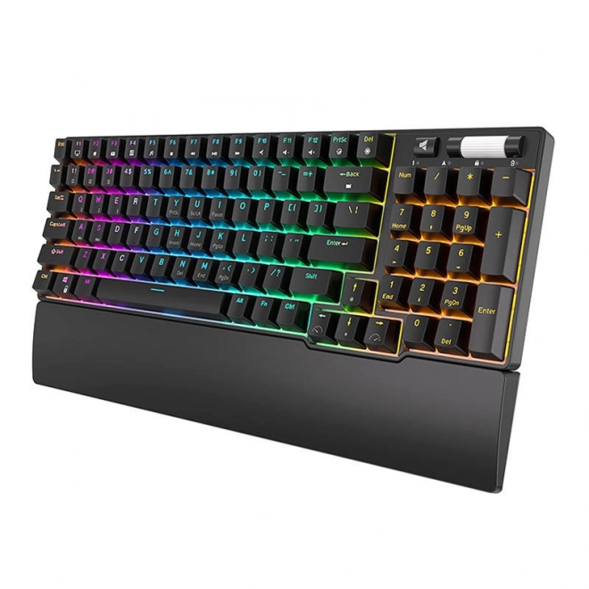 Royal kludge rk96 vezeték nélküli mechanikus billentyűzet RGB barna kapcsolóval fekete