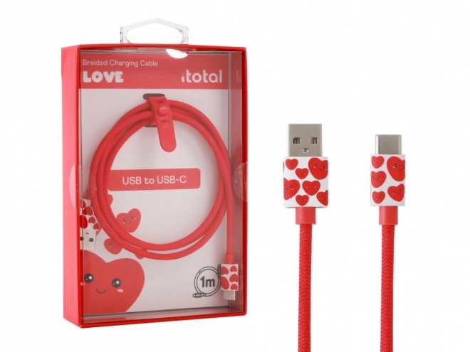 USB-C kábel szívecskékkel