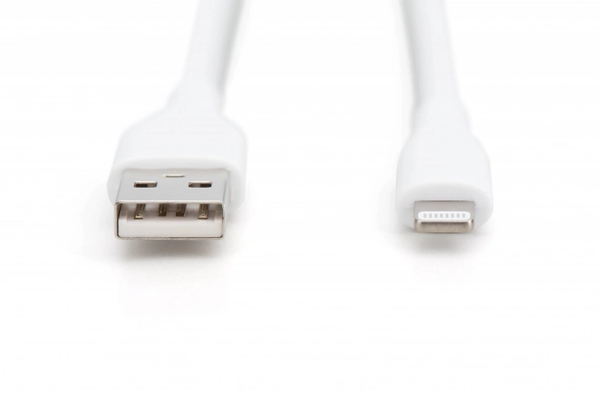 Selymes szilikon töltőkábel USB-A - Lightning, 1m fehér