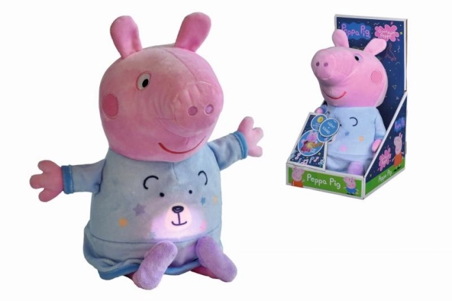 Peppa malac 2 az 1-ben plüss altató és fény, kék, 25 cm