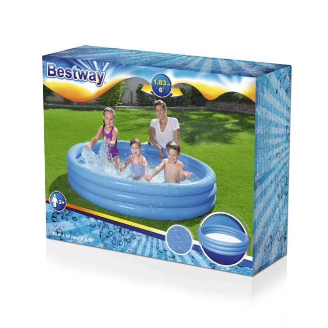 Gyerekeknek Felfújható Piros Kerti Medence 183x33cm Bestway + Javítófolt – Kék