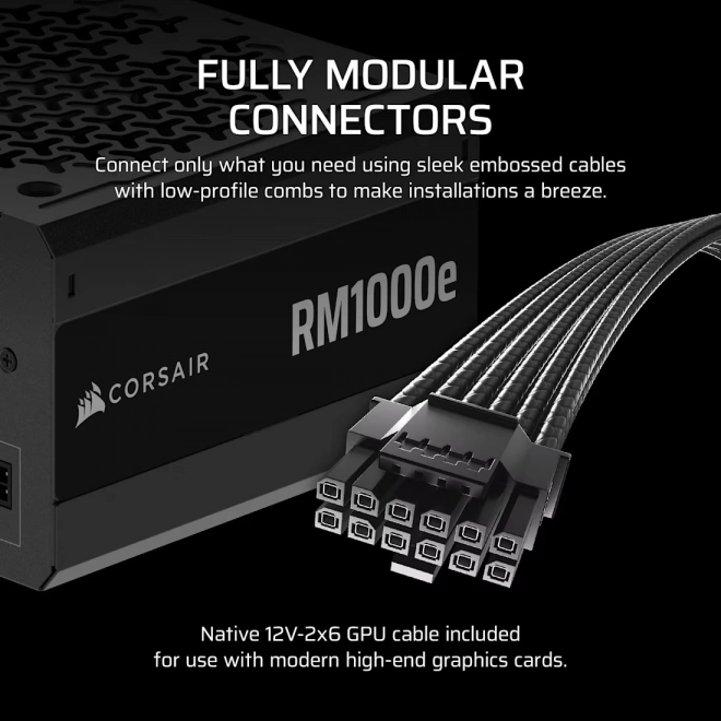 Csendes moduláris tápegység 1000W CORSAIR RM sorozat
