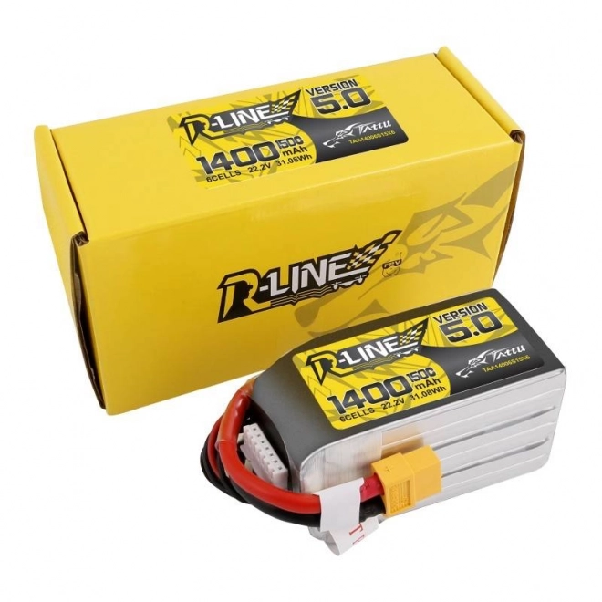 Tattu r-line lítium-polimer akkumulátor 1400mAh 22,2V 150C 6S1P XT60 csatlakozóval