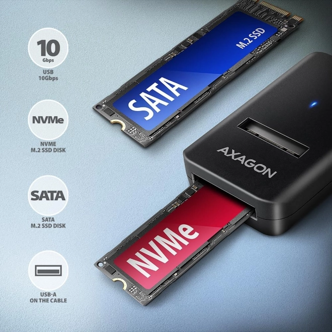 Adapter usb 3.2 gen 2 m.2 nvme/sata ssd 10 gbps 10 cm usb-a kábel