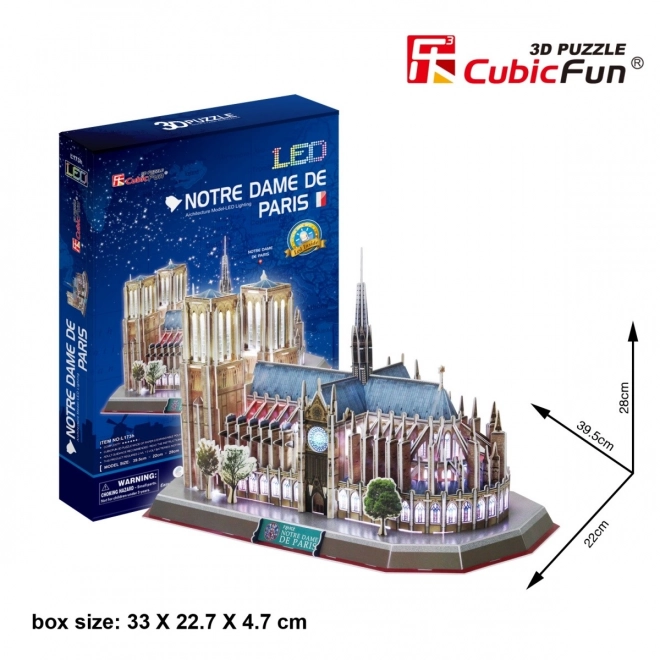 Notre Dame 3D puzzle világító LED