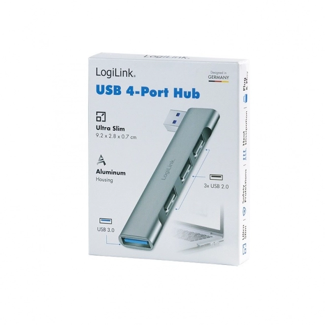 LogiLink USB hub 4-portos USB 3.0-val és USB 2.0-val