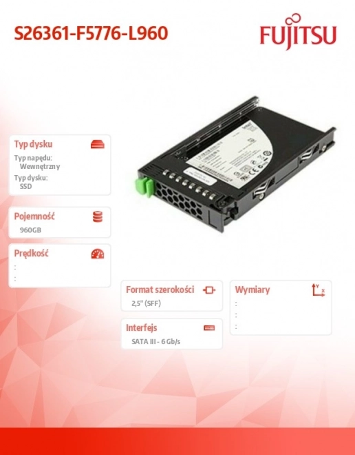 Szerver SSD Meghajtó Fujitsu 960GB 2.5"