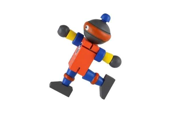 Fából készült robot játékfigura 12 cm