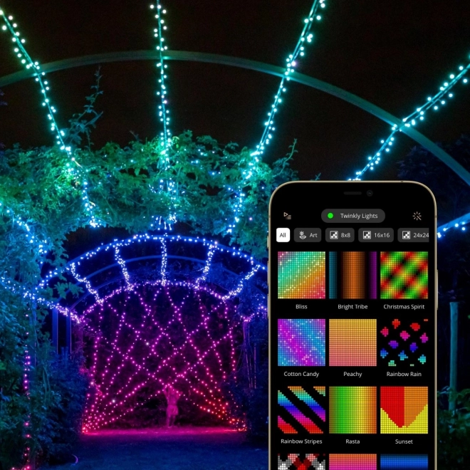 Intelligens karácsonyi fényfüzér 400 LED RGB 32m