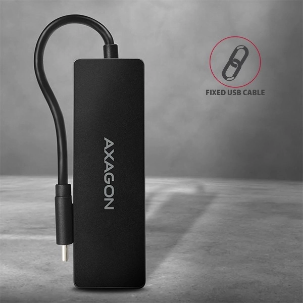 Axagon Slim USB Hub 4-portos USB 3.2 Gen 1 14cm Typ-C kábellel