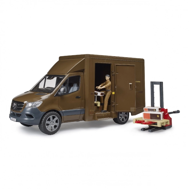 bruder ups Mercedes-Benz sprinter játékautó figurával