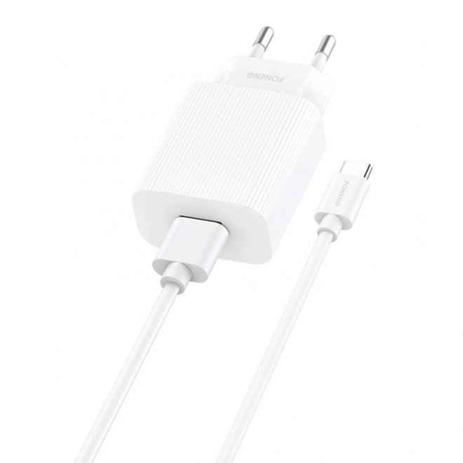 Foneng gyors töltő 1x USB EU28 QC 3.0 és USB-C kábel