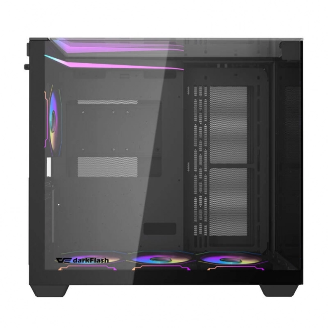 Szemléltető Darkflash számítógépház 4 ventilátorral fekete