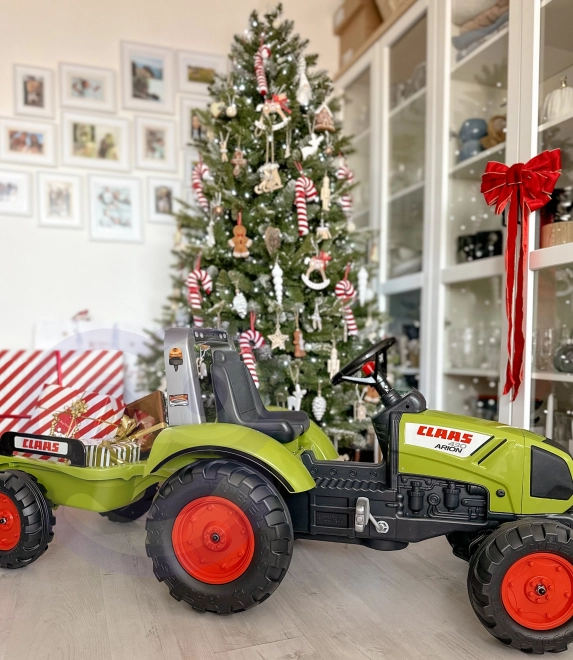 FALK Traktor pedálos Claas Arion 430 utánfutóval