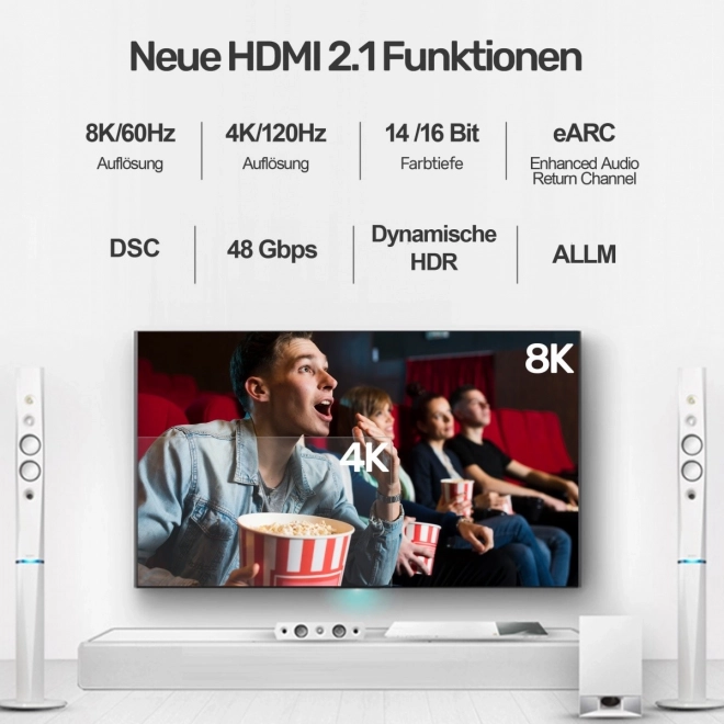 Ultra High Speed Hdmi kábel 3m, HDMI 2.1, 8K, 120Hz, UHD