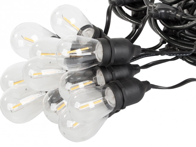 Kerti fényfüzér 20 LED izzó E27 20m