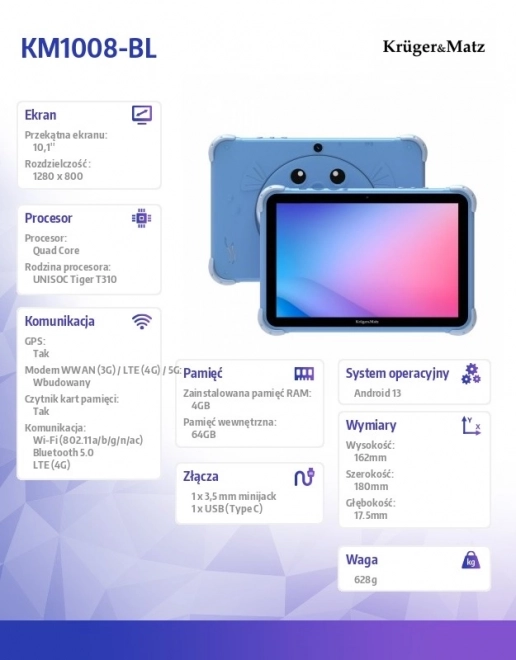 Kruger & Matz FUN 1008 gyermek tablet kék