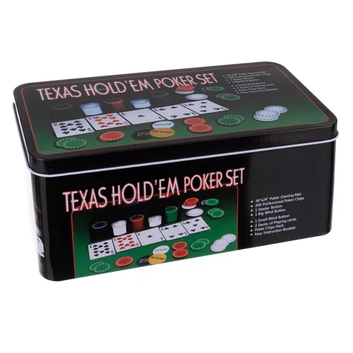 Texas póker készlet 200 zsetonnal