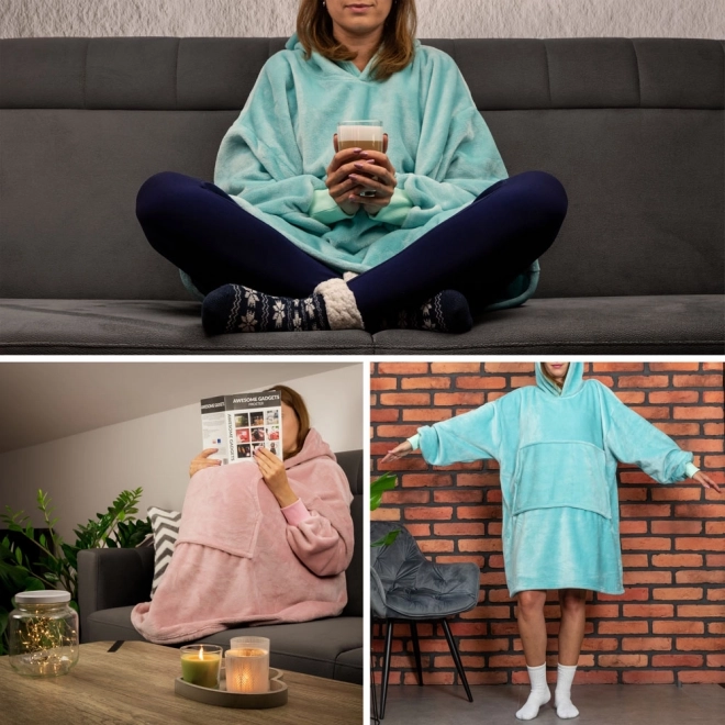 Puha és meleg oversized kapucnis pléd Bluzair